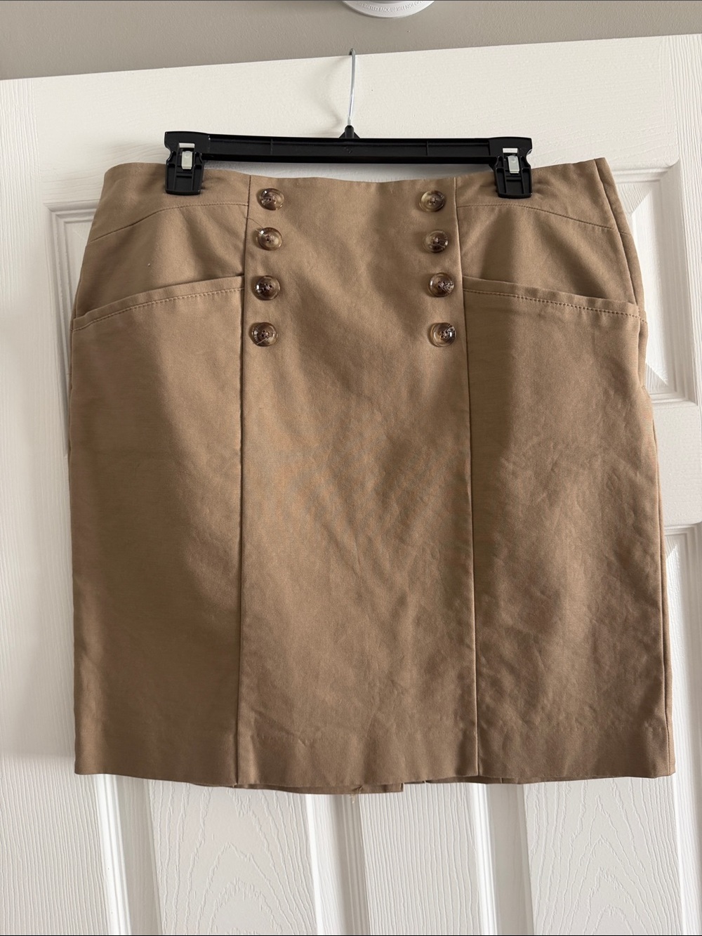Banana Republic Camel Button-Front Pencil Skirt